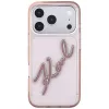 Karl Lagerfeld KF003384 IML Big Signature Resin Metal Frame Hülle für iPhone 18 Pro Max / 17 Pro Max, rosa