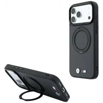 BMW BMW001324 Kevlar Ring Stand 360 MagSafe Hülle für iPhone 18 Pro Max / 17 Pro Max, anthrazit