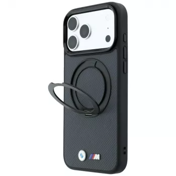 BMW BMW001324 Kevlar Ring Stand 360 MagSafe Hülle für iPhone 18 Pro Max / 17 Pro Max, anthrazit