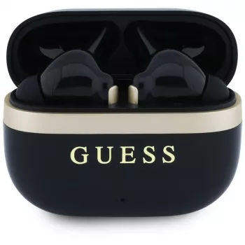 Guess Glossy Gold LinePrinted Classic Logo TWS-Kopfhörer, schwarz