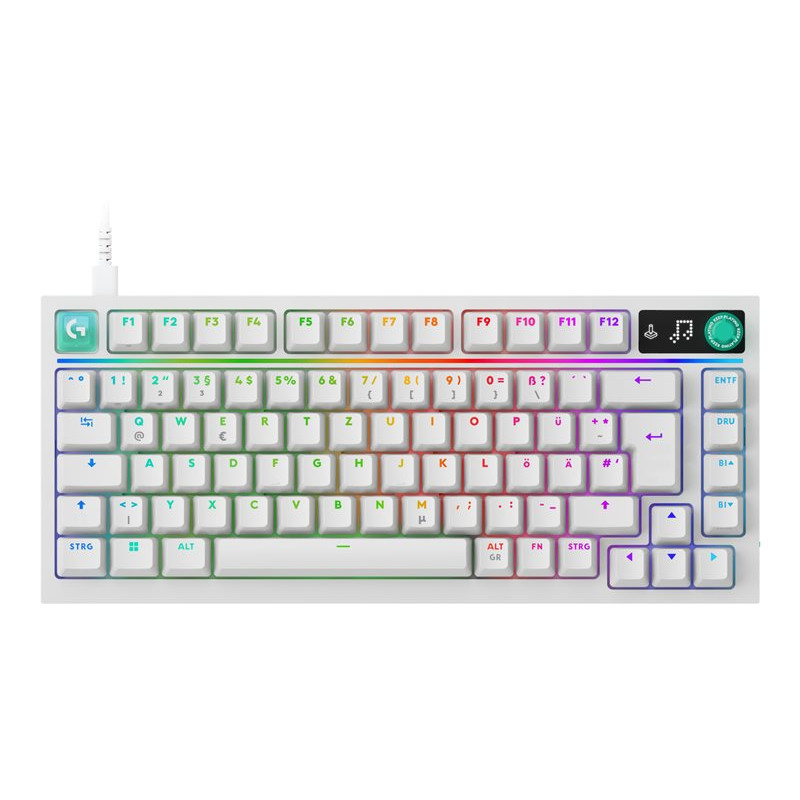 Logitech G316 X 75 mechanische Gaming-Tastatur, taktil, weiß, US International