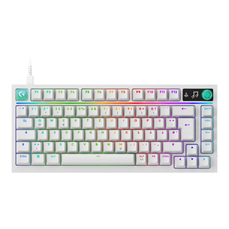 Logitech G316 X 75 mechanische Gaming-Tastatur, taktil, weiß, US International