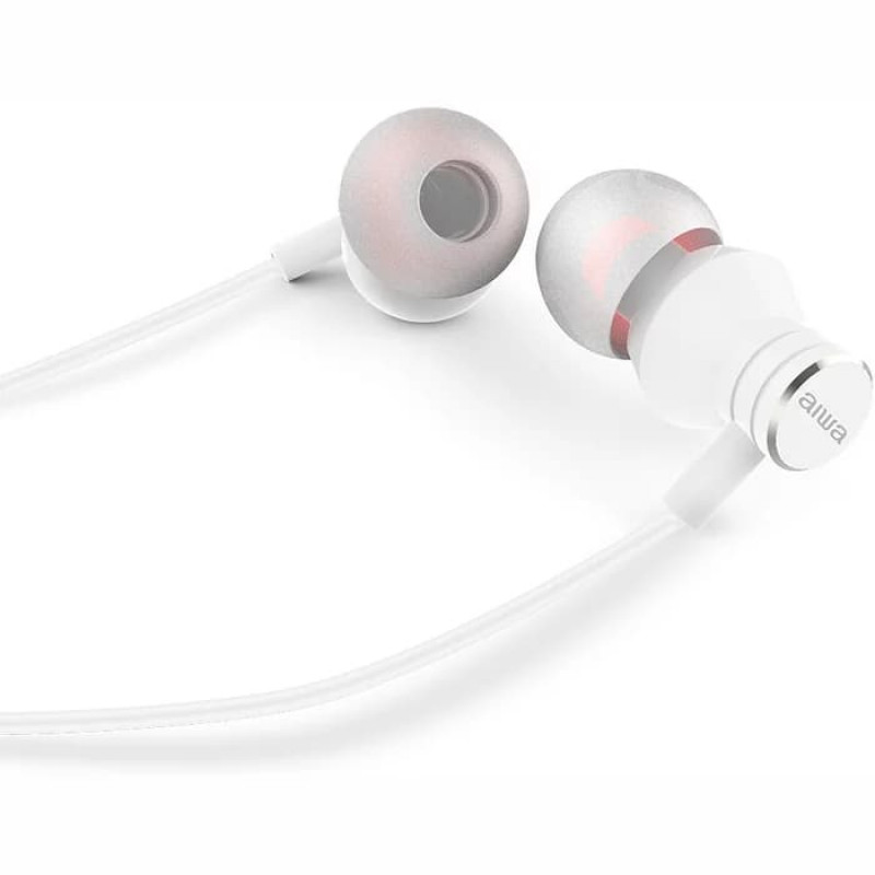 AIWA ESTM-50WT In-Ear-Stereo-Kopfhörer mit Mikrofon, weiß