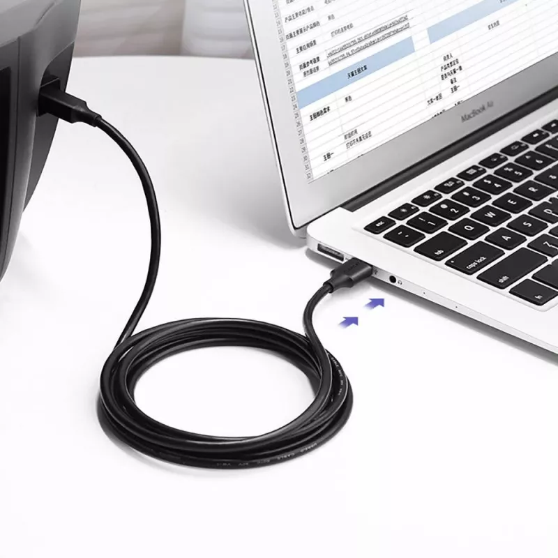 Ugreen US135 USB-2.0-A-B-Druckerkabel, vergoldet, 1 m, schwarz