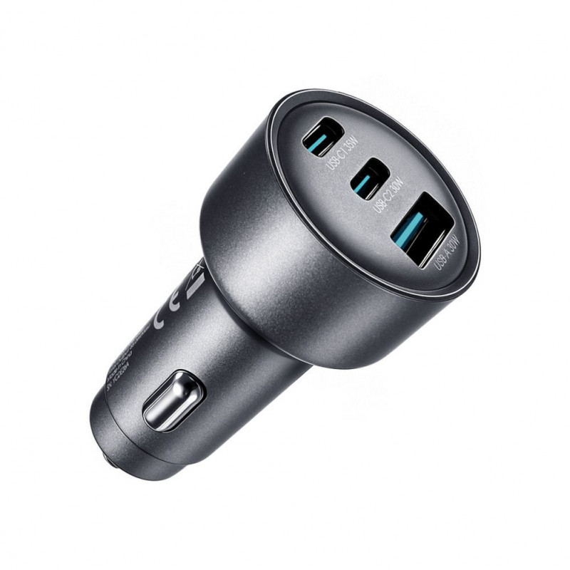 Joyroom JR-CCN19 Kfz-Ladegerät, 65 W, 2x USB-C + USB-A, dunkelgrau
