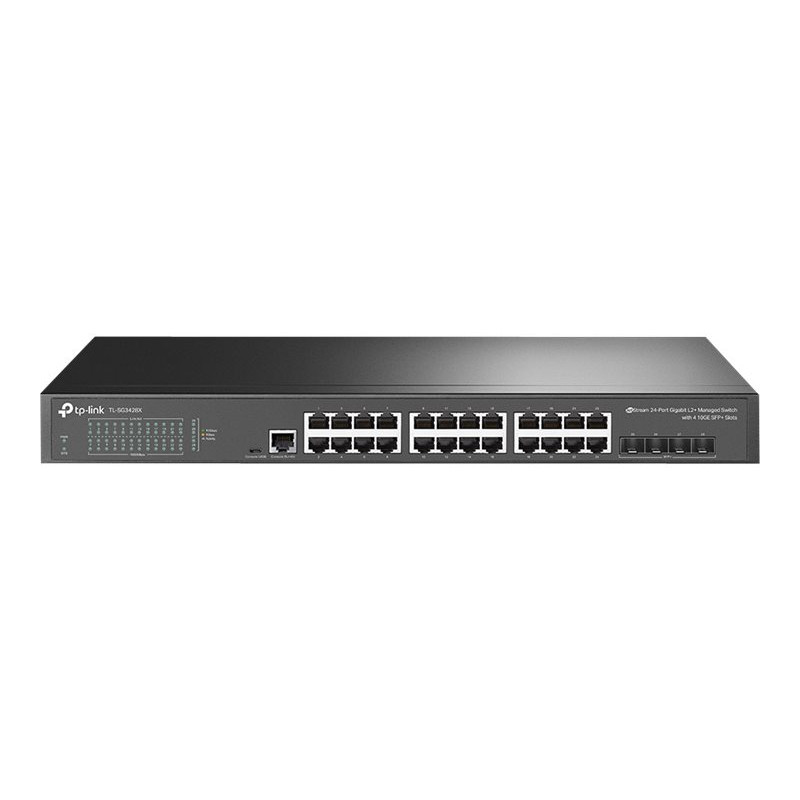 TP-Link SG3428X 24-Port 10/100/1000 Mbit/s Managed-L2+-Switch, 4 SFP+-Ports, rackmontierbar