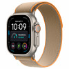 Apple Watch Ultra 4 GPS + Cellular 49 mm Smartwatch, Titangehäuse in Natur, Trail Loop Armband in Sand, S/M, MJAJ4QF/A