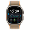 Apple Watch Ultra 4 GPS + Cellular 49 mm Smartwatch, Titangehäuse in Natur, Trail Loop Armband in Sand, S/M, MJAJ4QF/A