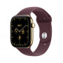 Apple Watch Series 12 GPS + Cellular 42 mm, Titangehäuse in Brillantgold, Sportarmband in Burgunderrot, M/L