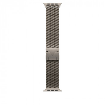 Apple MK0D4ZM/A Apple Watch Titan Milanaise Armband, 49 mm, Titan Natur, Medium