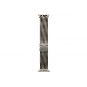 Apple MK0D4ZM/A Apple Watch Titan Milanaise Armband, 49 mm, Titan Natur, Medium