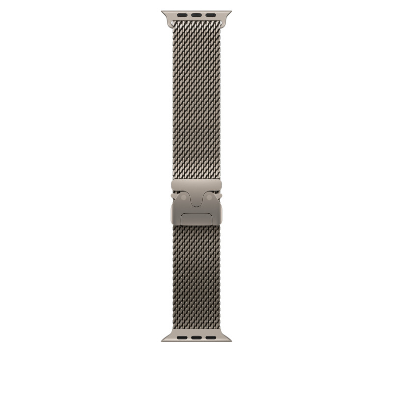 Apple MK0E4ZM/A Apple Watch Titan Milanaise Armband, 49 mm, Titan Natur, Large