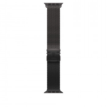 Apple MK0Q4ZM/A Apple Watch Titan Milanaise Armband, 49 mm, Titan Schwarz, Large
