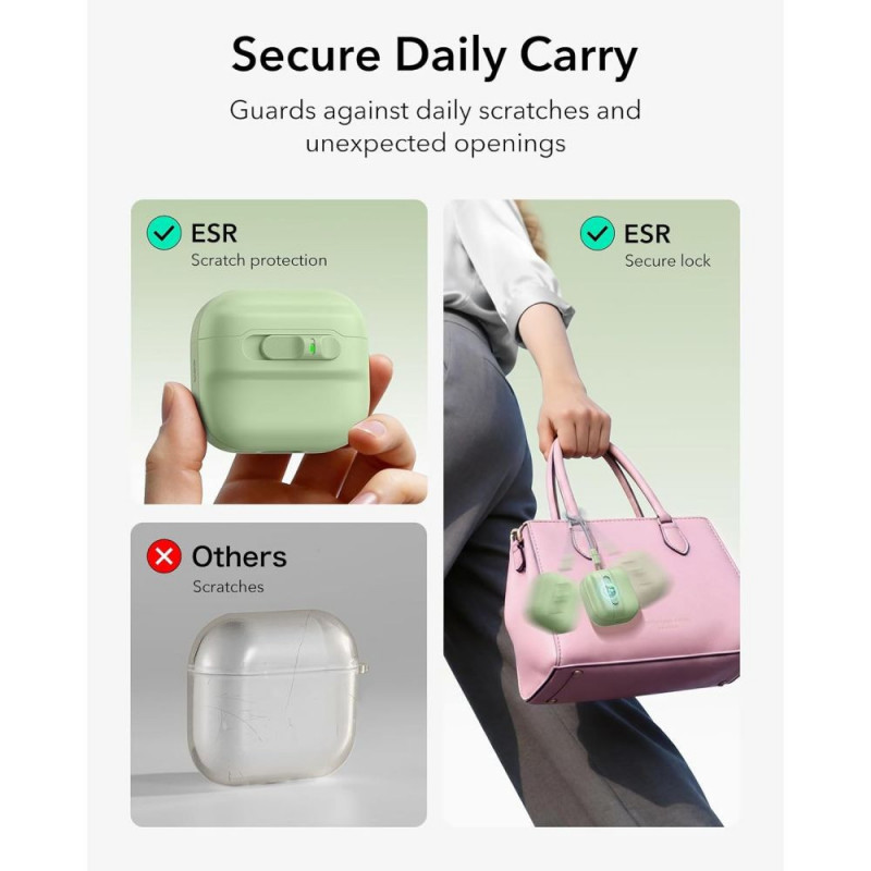 ESR Pulse HaloLock MagSafe Hülle für Apple AirPods 4 / 5, Hellgrün