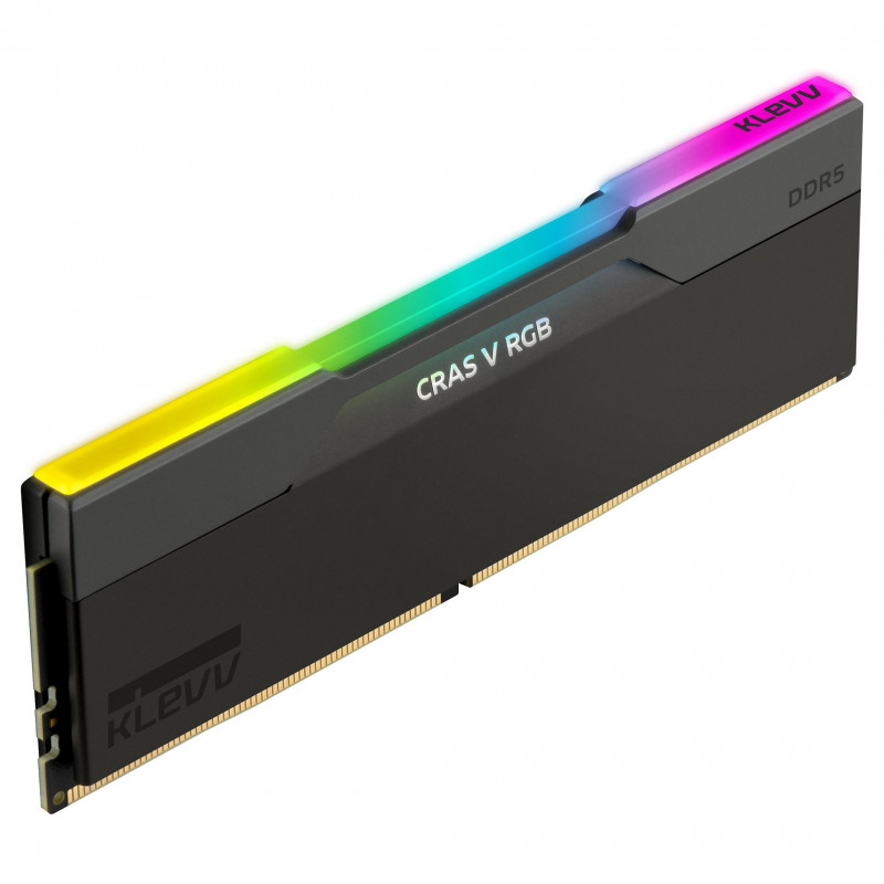 Klevv Cras V RGB KD5AGUA80-64B300G DDR5-6400 CL30 32-GB-Speicherkit (2 x 16 GB), schwarz