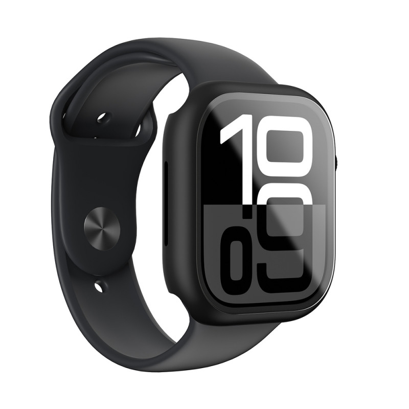 AmazingThing Radix Glass Schutzhülle für Apple Watch 42 mm, gehärtetes Glas, schwarz