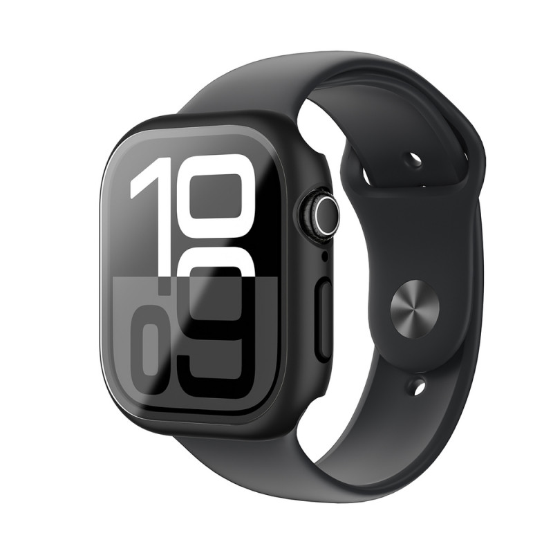 AmazingThing Radix Glass Schutzhülle für Apple Watch 42 mm, gehärtetes Glas, schwarz