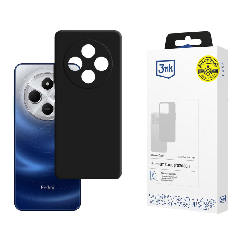 3MK Silicone Case Smartphone-Hülle für Xiaomi Redmi 14C / Redmi A4 5G, schwarz