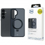 3MK Smoke Case Mag&Stand Smartphone-Hülle für Samsung Galaxy S25+, schwarz