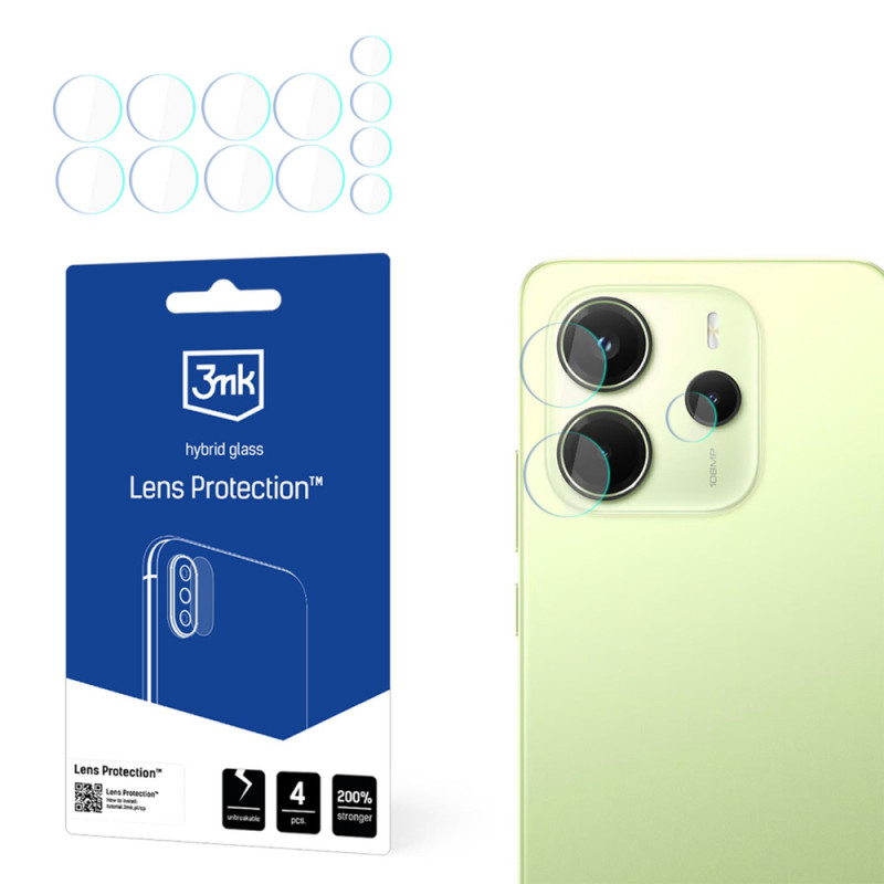 3MK Lens Protection Hybridglas für Kamera des Xiaomi Redmi Note 14 4G (4 Stk.)