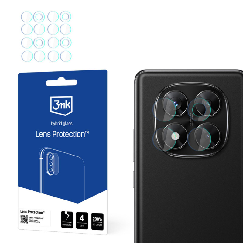 3MK Lens Protection Hybridglas für Kameraobjektiv des Xiaomi Redmi Note 14 Pro 4G (4 Stk.)