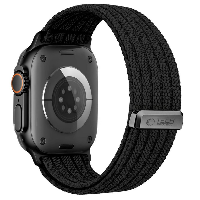 Tech-Protect Nylon Sport Armband für Apple Watch 44/45/46/49 mm, Schwarz