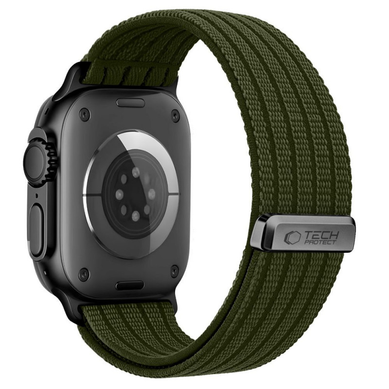 Tech-Protect Nylon Sport Armband für Apple Watch 44/45/46/49 mm, Dunkelgrün
