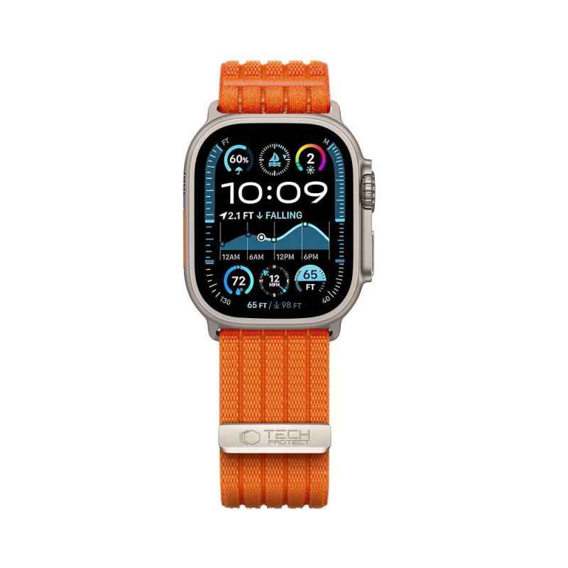 Tech-Protect Nylon Sport Armband für Apple Watch 44/45/46/49 mm, Orange