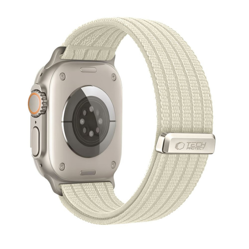 Tech-Protect Nylon Sport Armband für Apple Watch 8 / 9 / 10 / 11 / SE / Ultra 44 / 45 / 46 / 49 mm, Starlight