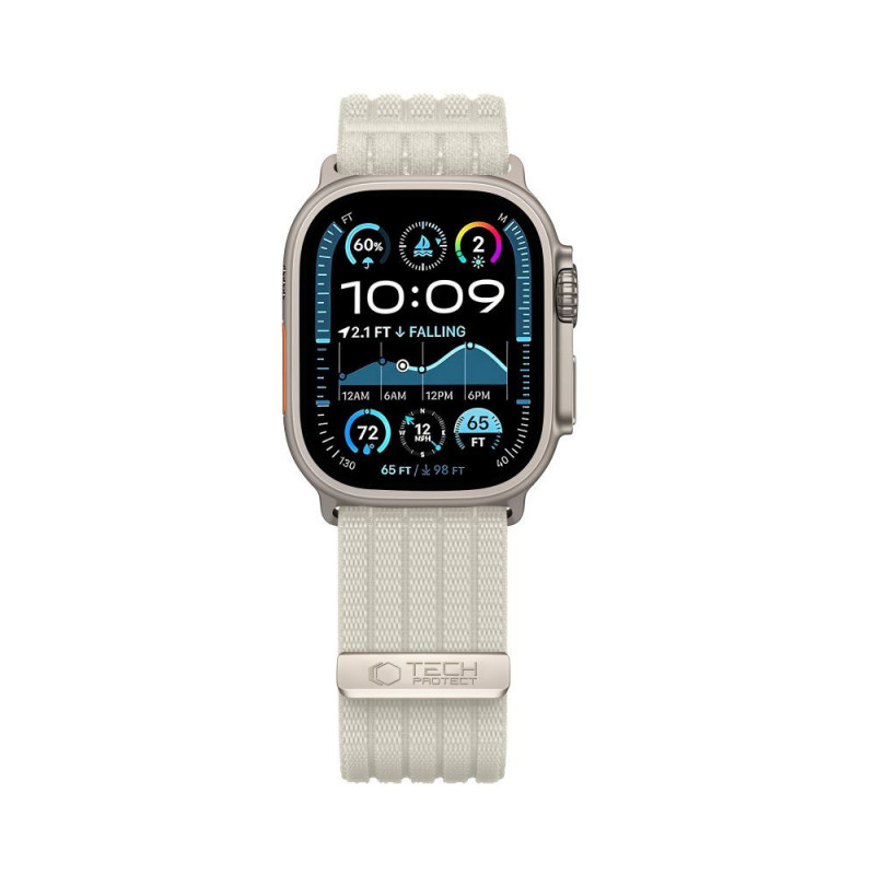 Tech-Protect Nylon Sport Armband für Apple Watch 8 / 9 / 10 / 11 / SE / Ultra 44 / 45 / 46 / 49 mm, Starlight