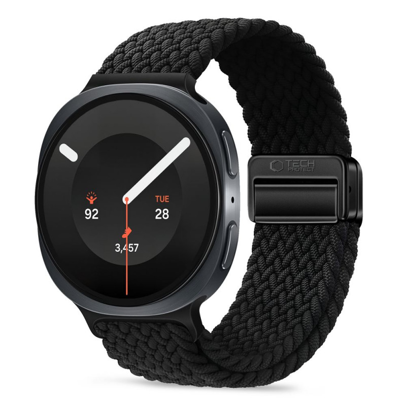 Tech-Protect NylonMag Armband für Samsung Galaxy Watch 8 / 9 / Classic 40 / 44 / 46 mm, Schwarz