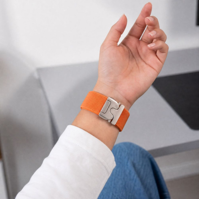 Tech-Protect Nylon Clasp Uhrenarmband für Samsung Galaxy Watch 8 / 9 / Classic 40 / 44 / 46 mm, Orange