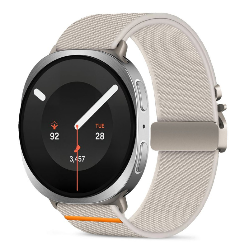 Tech-Protect Nylon Clasp Uhrenarmband für Samsung Galaxy Watch 8 / 9 / Classic 40 / 44 / 46 mm, Starlight