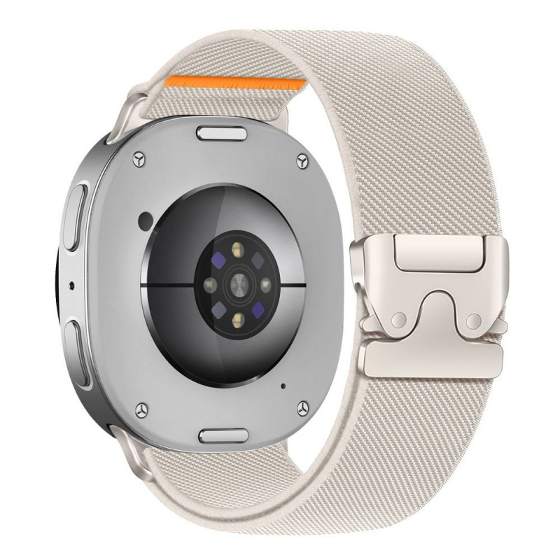 Tech-Protect Nylon Clasp Uhrenarmband für Samsung Galaxy Watch 8 / 9 / Classic 40 / 44 / 46 mm, Starlight