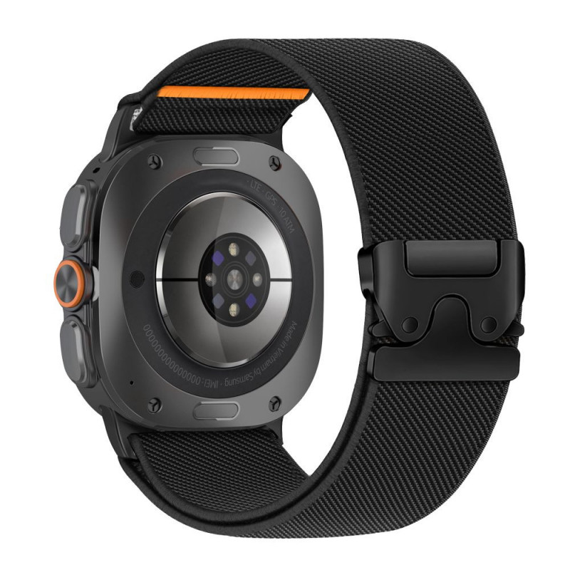 Tech-Protect Nylon Clasp Uhrenarmband für Samsung Galaxy Watch Ultra 1 / 2 2024-2026 47 mm, Schwarz