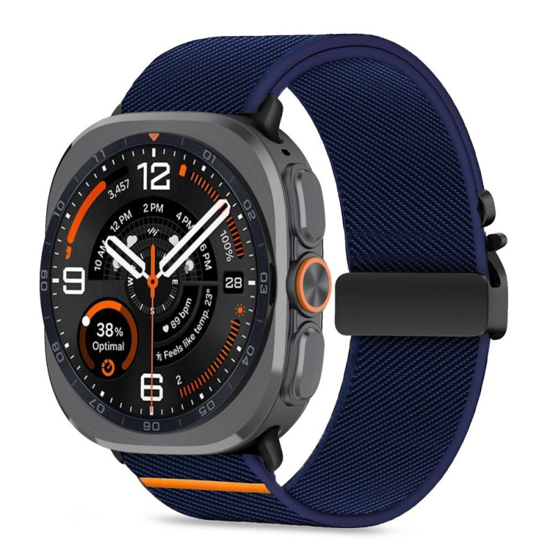 Tech-Protect Nylon Clasp Uhrenarmband für Samsung Galaxy Watch Ultra 1 / 2 2024-2026 47 mm, Marineblau
