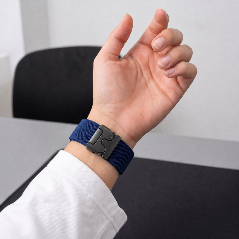 Tech-Protect Nylon Clasp Uhrenarmband für Samsung Galaxy Watch Ultra 1 / 2 2024-2026 47 mm, Marineblau