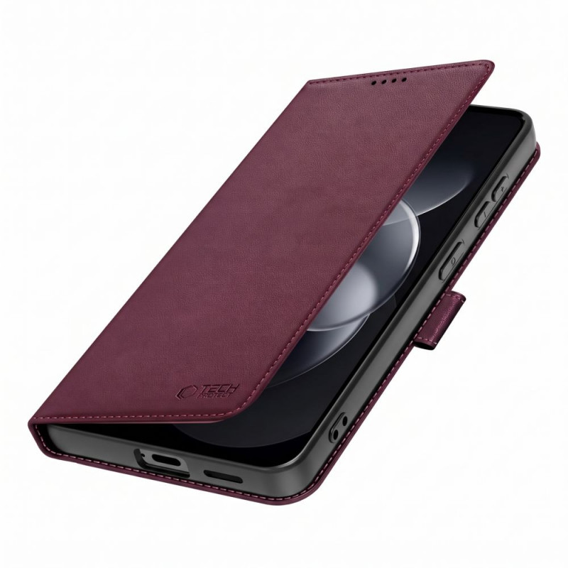 Tech-Protect Wallet Hülle für Xiaomi Redmi Note 17 Pro 5G, burgunderrot