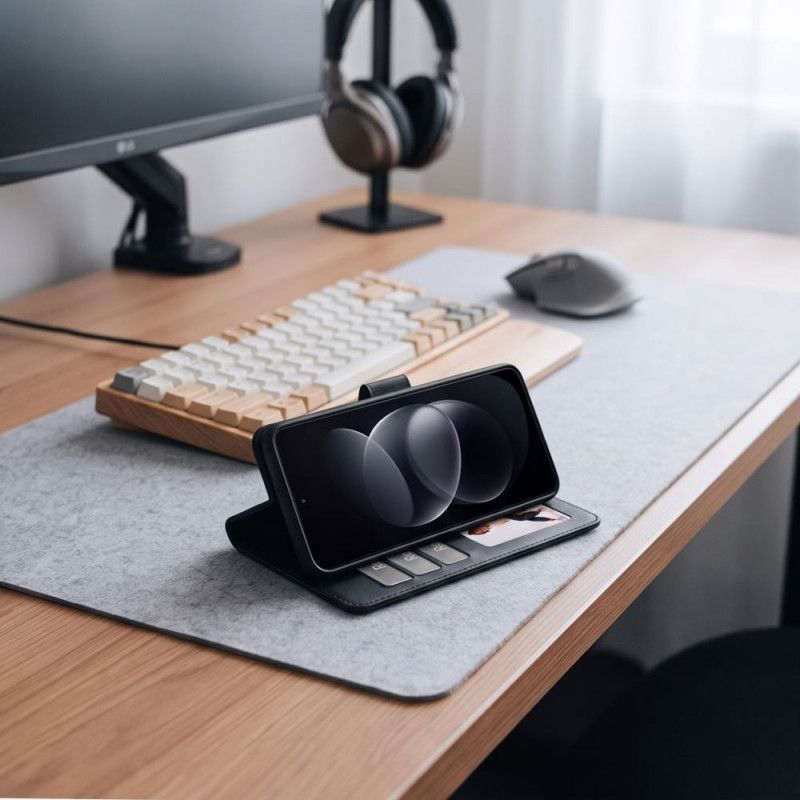 Tech-Protect Wallet Hülle für Xiaomi Redmi Note 17 Pro Max 5G, mattschwarz