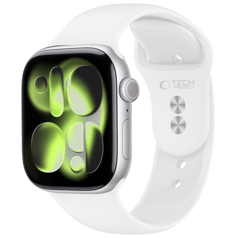 Tech-Protect Silicone Armband für Apple Watch 8/9/10/11/12/SE 40/41/42 mm, weiß