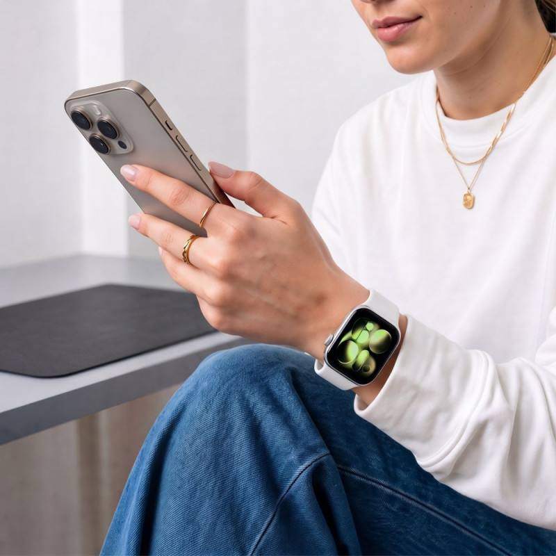 Tech-Protect Silicone Armband für Apple Watch 8/9/10/11/12/SE 40/41/42 mm, weiß