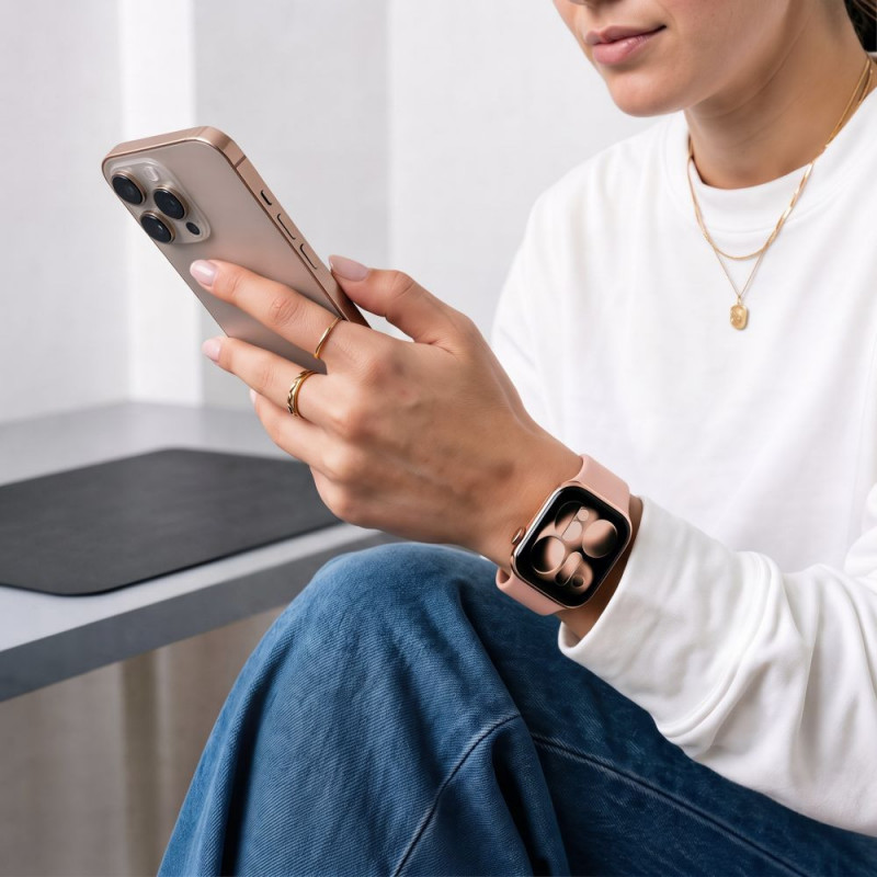 Tech-Protect Silicone Armband für Apple Watch 8/9/10/11/12/SE/Ultra 44/45/46/49 mm, altrosa