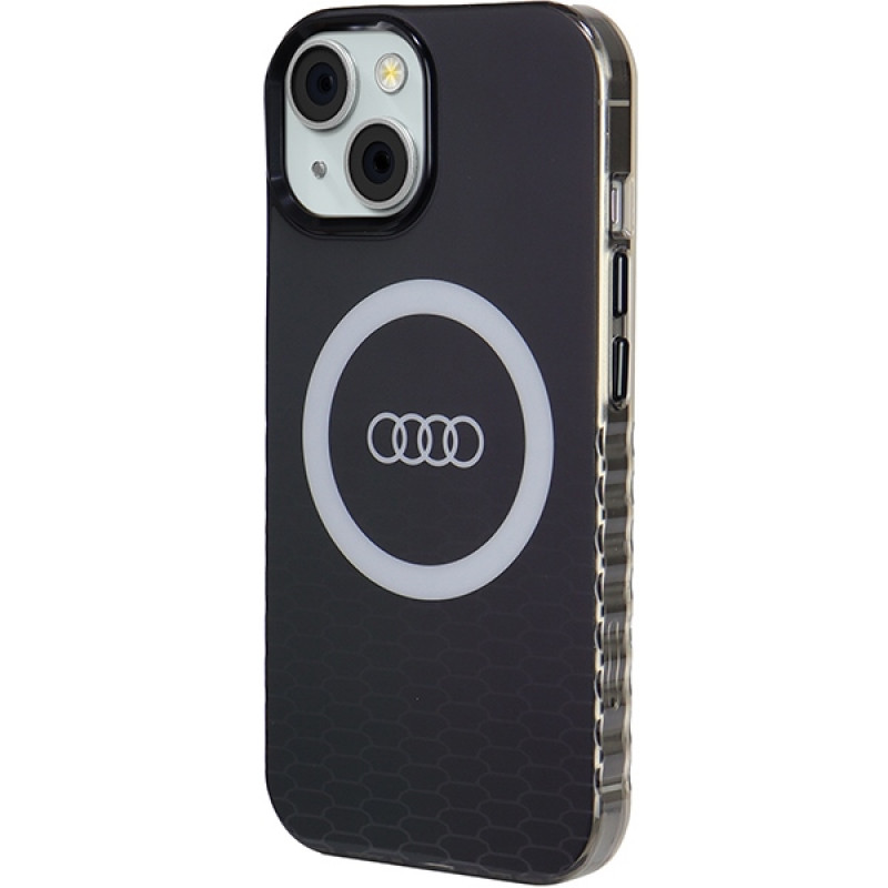 Audi IML Big Logo MagSafe Hülle für iPhone 15 / 14 / 13, schwarz (AUDI000075)