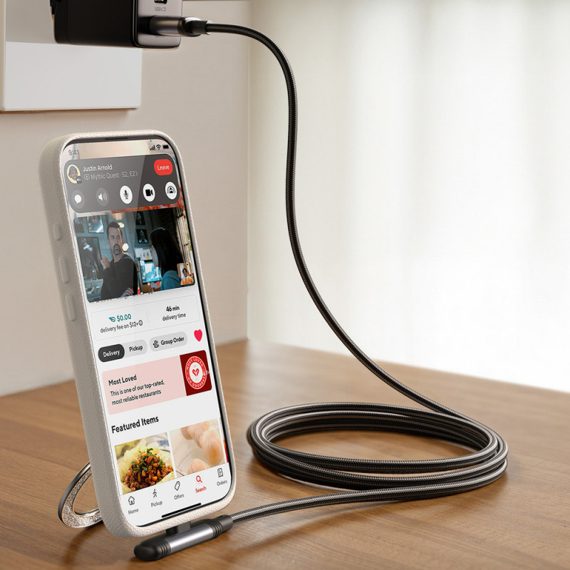 Joyroom EnjoyX Series S-A56 90° USB-C - USB-C Kabel, 60 W, 480 Mbit/s, 1,2 m, schwarz