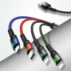 USAMS U26 SJ413USB01 (US-SJ413) 4-in-1-Nylonkabel, geflochten, 3 m, 2 A (2x Lightning/microUSB/USB-C)
