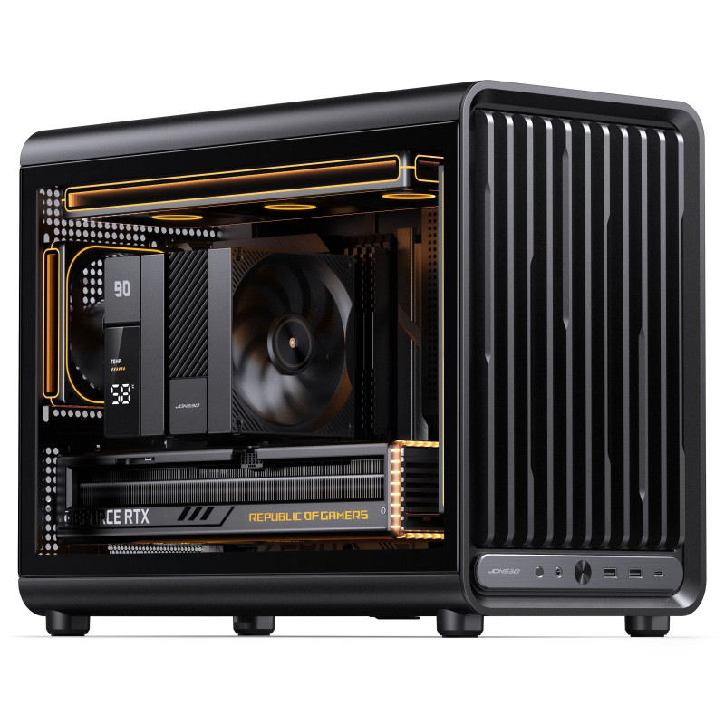 Jonsbo D33 STD PC-Gehäuse, Mini-Gehäuse, mATX, Tempered Glass, schwarz (D33 STD BLACK)