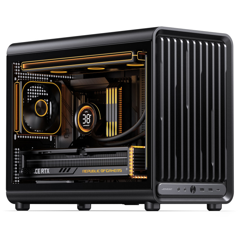 Jonsbo D33 STD PC-Gehäuse, Mini-Gehäuse, mATX, Tempered Glass, schwarz (D33 STD BLACK)
