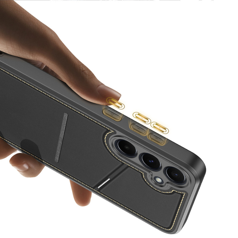 Dux Ducis Rafi II Hülle für Samsung Galaxy S25 mit Ständer und Geldbörse, schwarz