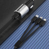 Dudao R5ProN Kfz-Ladegerät mit integriertem 3-in-1-Kabel (Lightning / USB-C / Micro-USB), 3,4 A, 1 m, schwarz