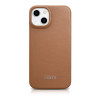 iCarer CE Premium Leather Folio Case magnetische Klapphülle für iPhone 14 Plus, MagSafe, braun (WMI14220715-BN)